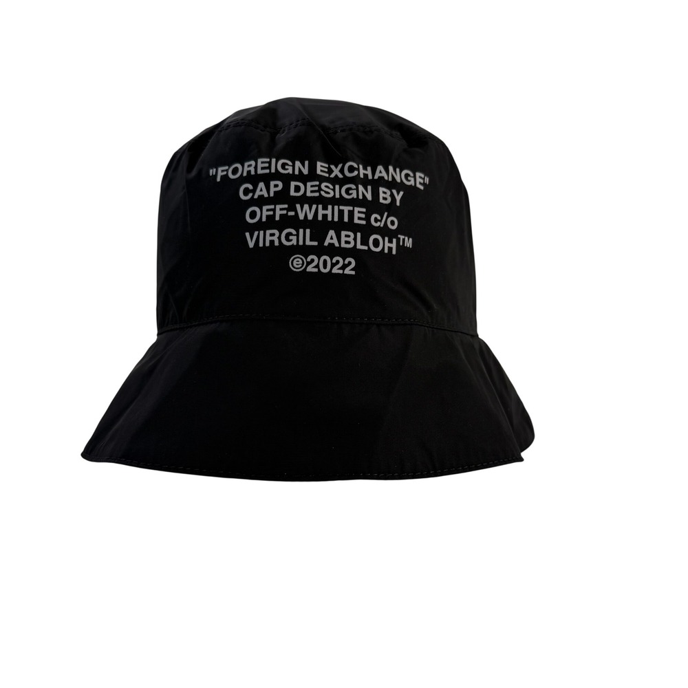 Off-White Foreign Exchange Virgil Abloh Black Bucket Hat OMLA034F22FAB0021001 OS